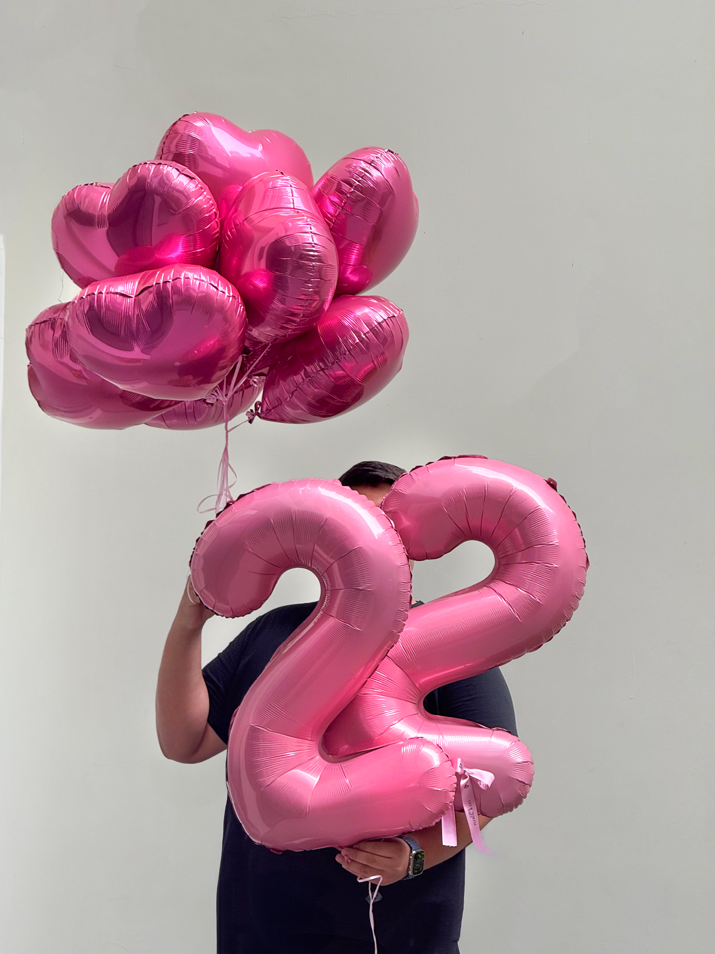 Números Rosados - Globos con Helio