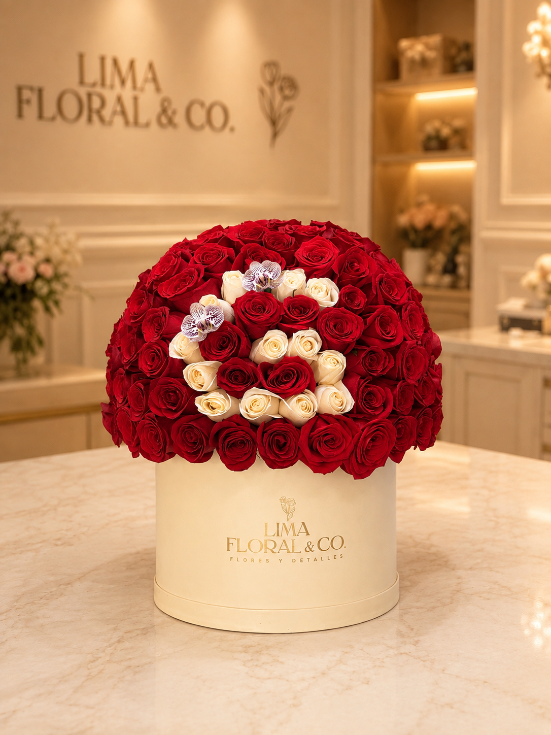 Luxury Box con Inicial en Rosas