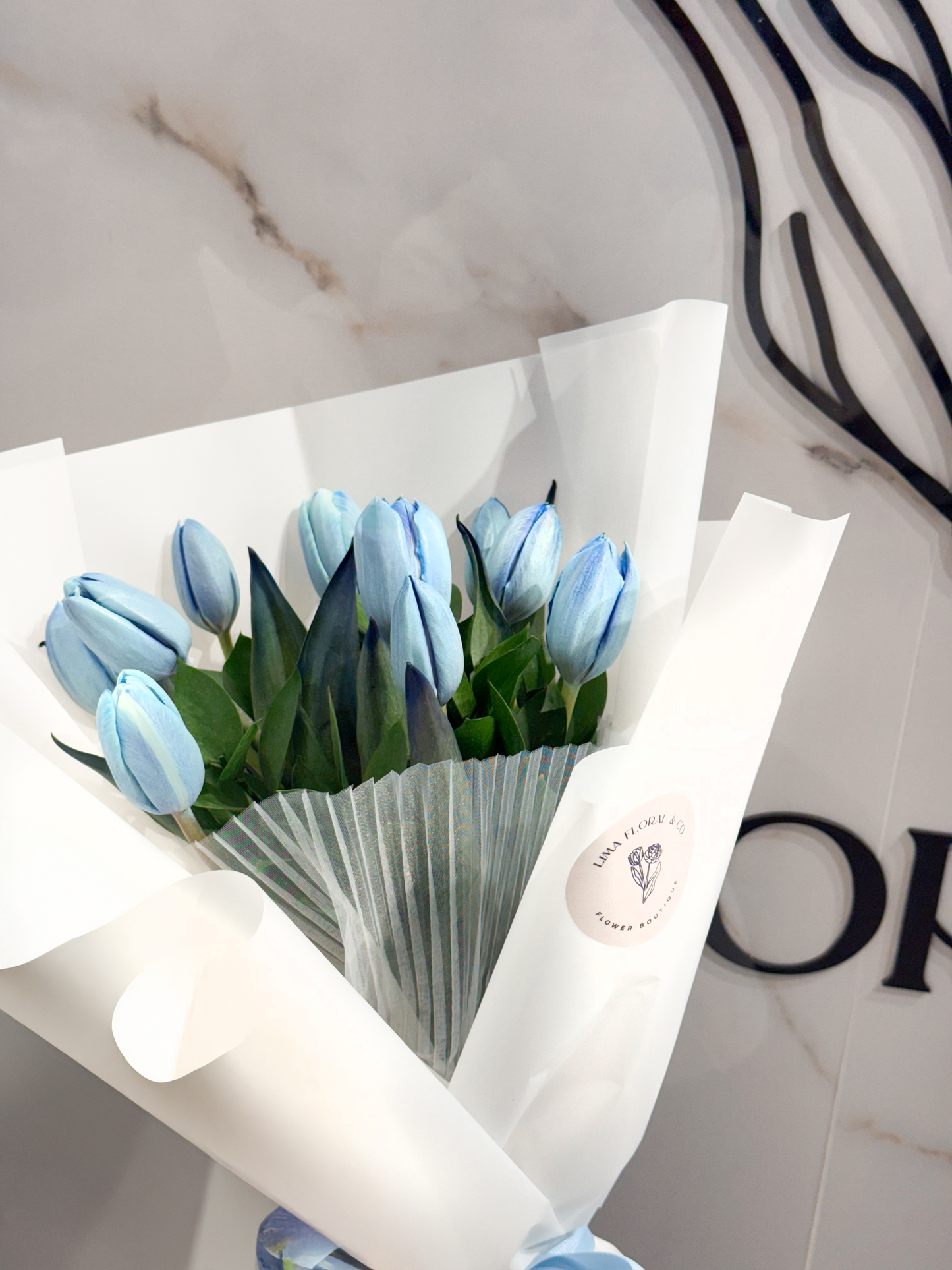 Ramo tulipanes celestes