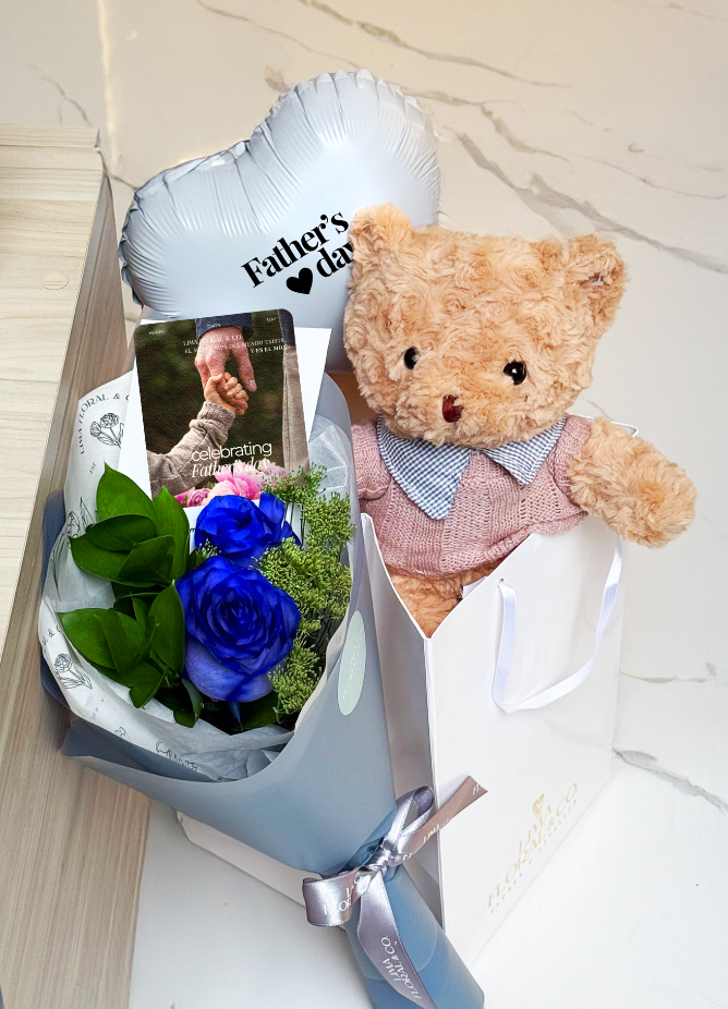 Ramo 2 rosas & teddy papá