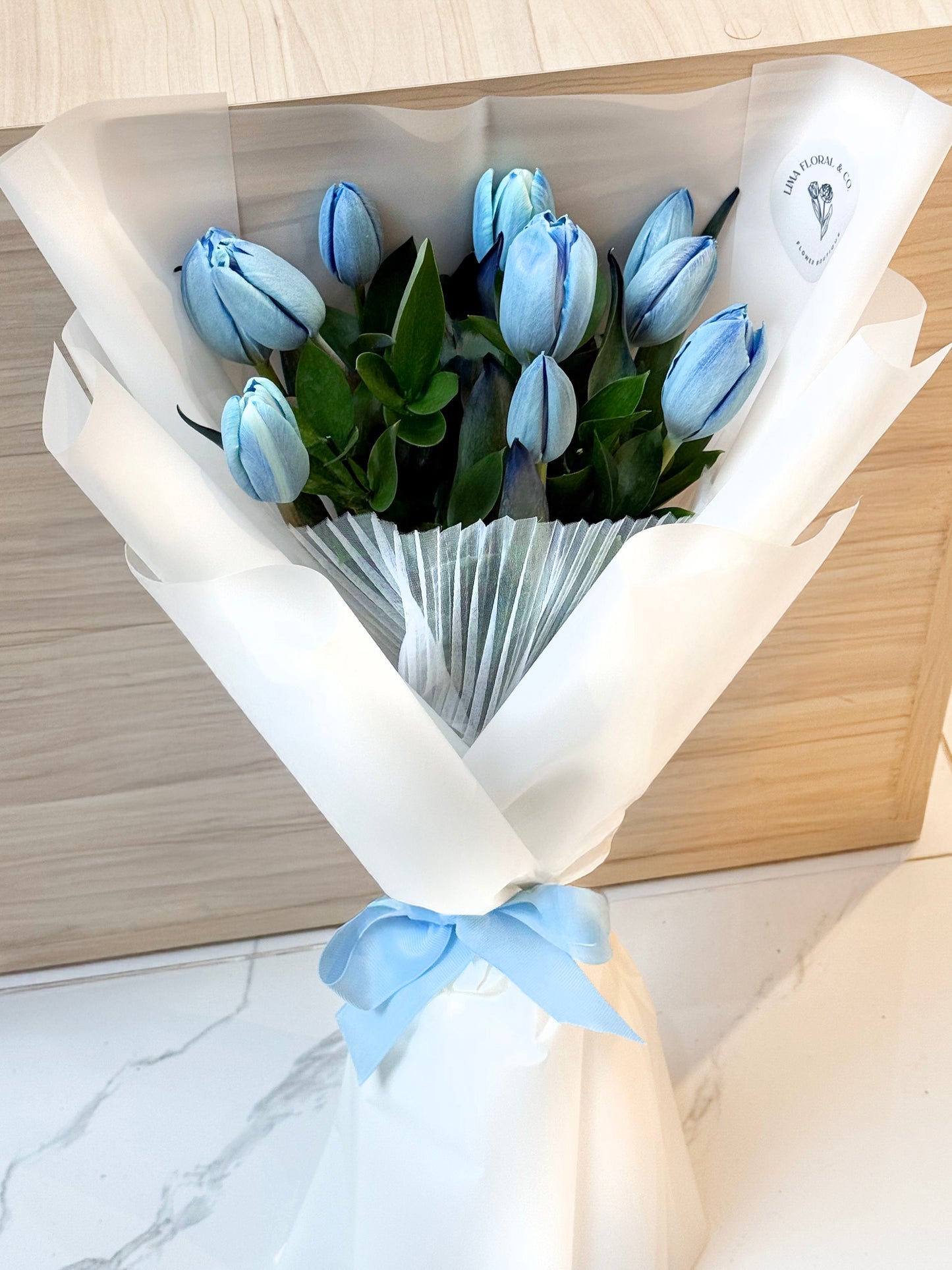 Ramo tulipanes celestes