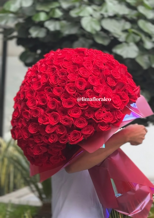 300 rosas ramo extra grande