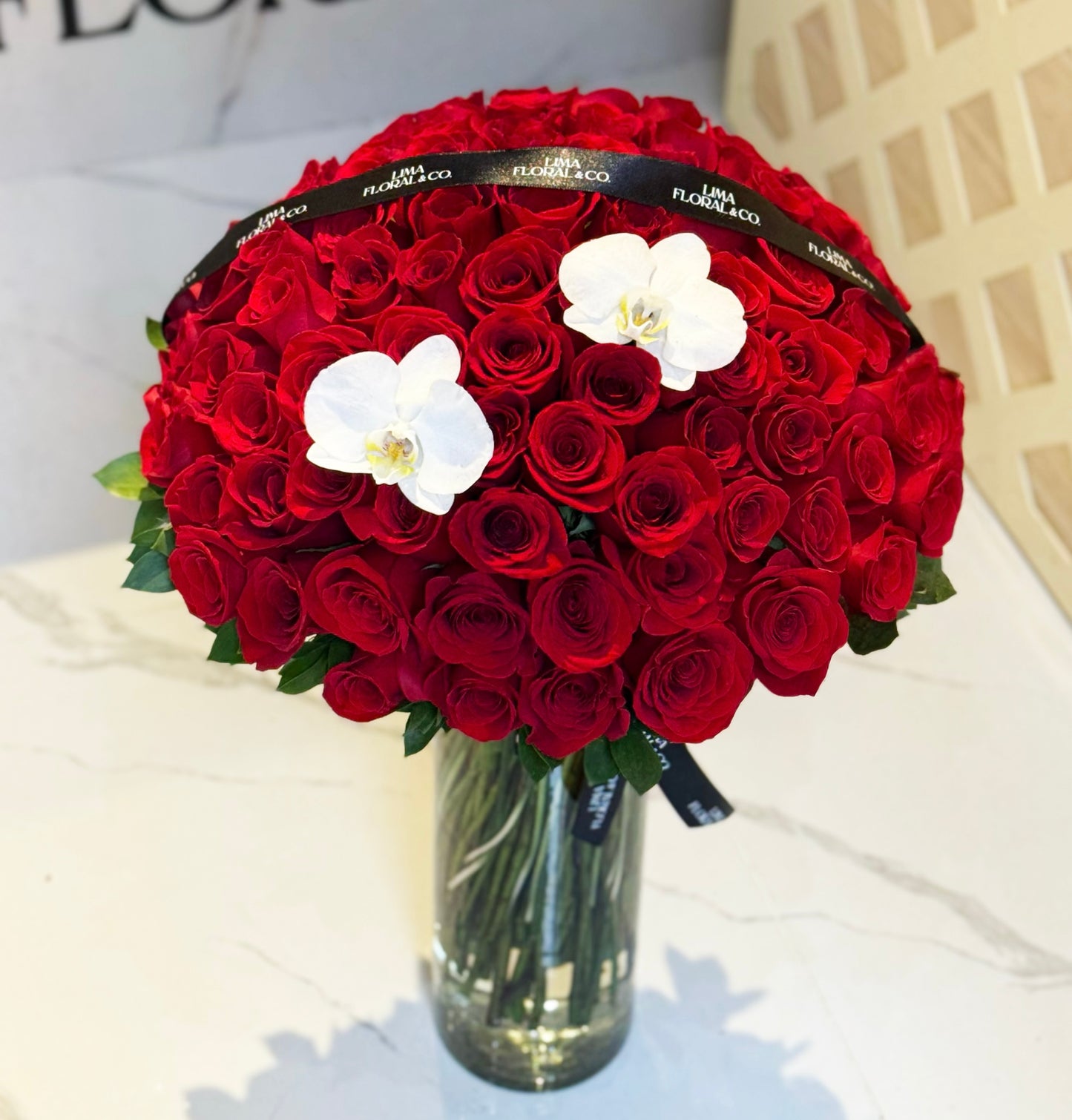 Jarrón Extra Grande 100 Rosas