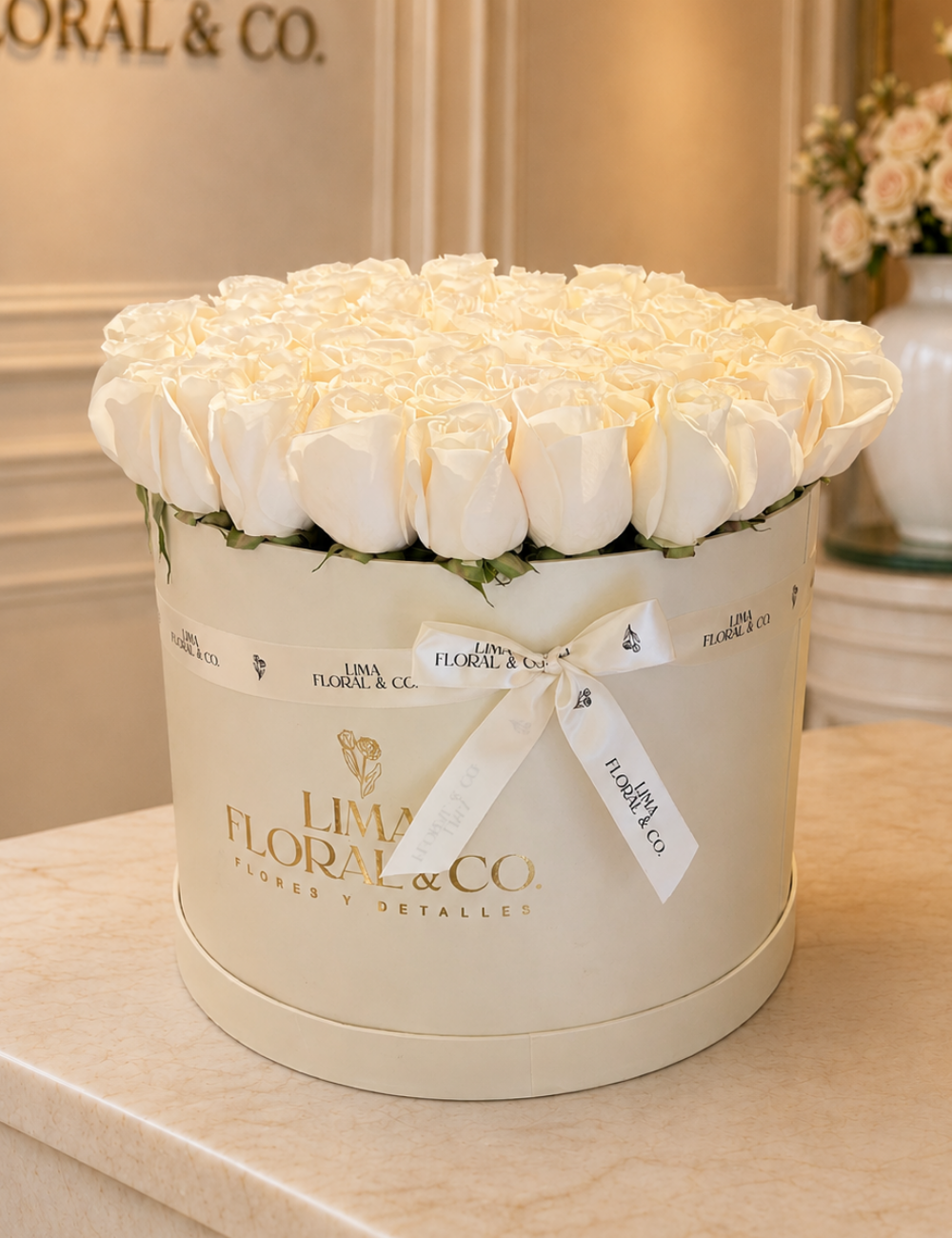 Box Extra Grande Rosas Blancas