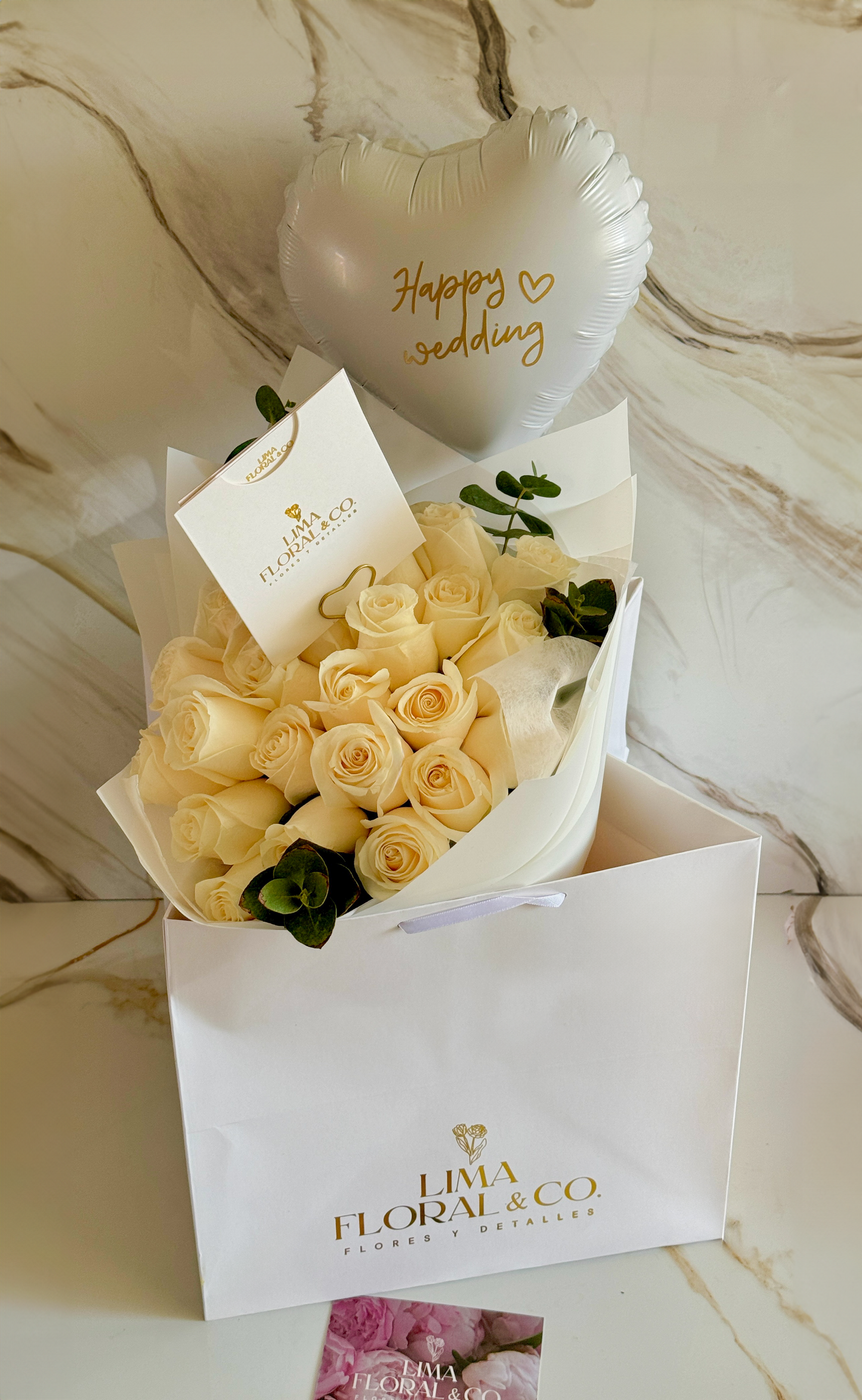 Ramo Blanco Novia 30 Rosas