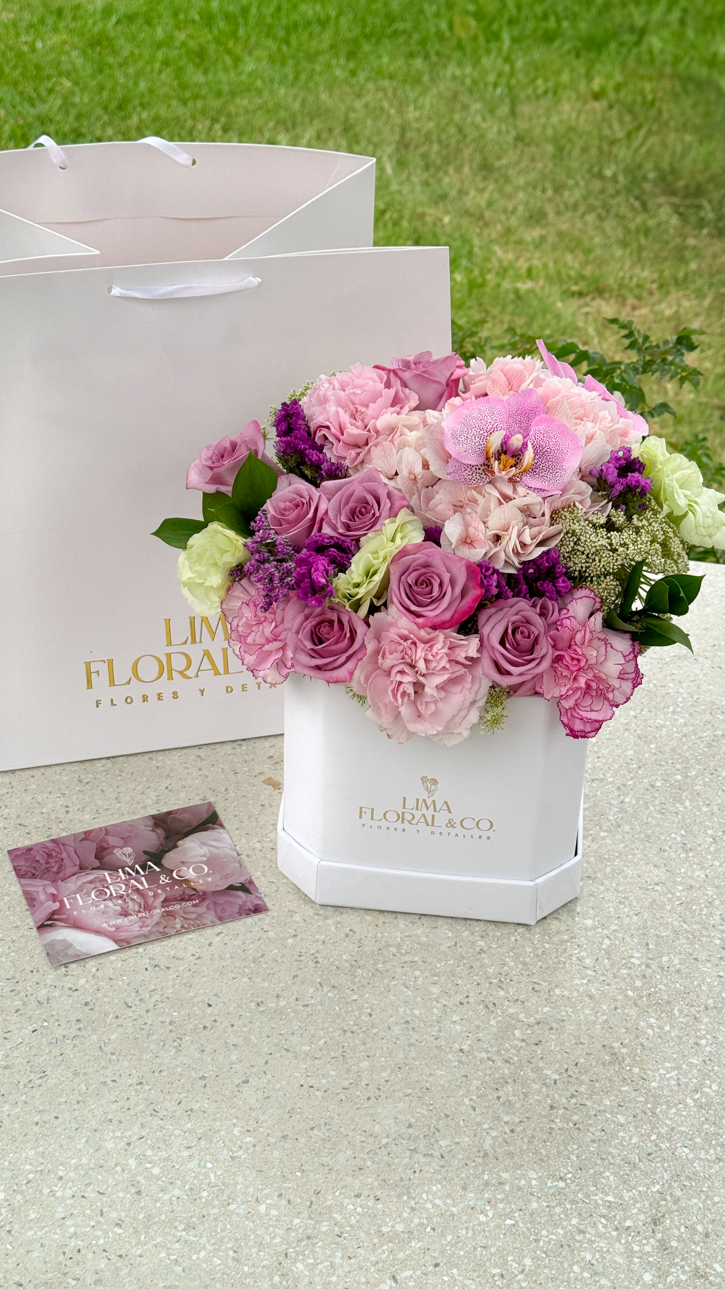 Bloom Box: Mix Flores Lila & Orquídea