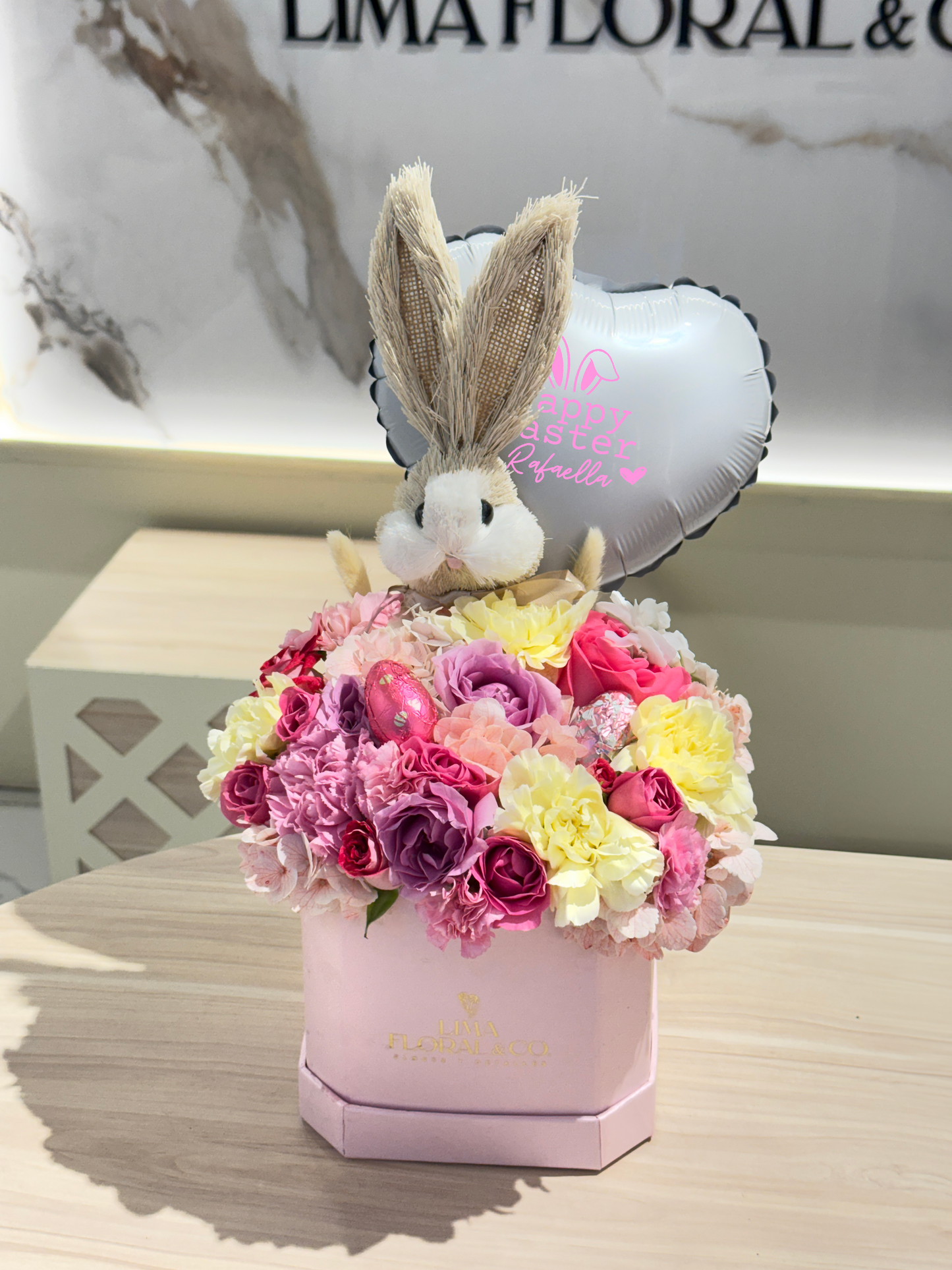 Box pascua rosa: huevitos de chocolate