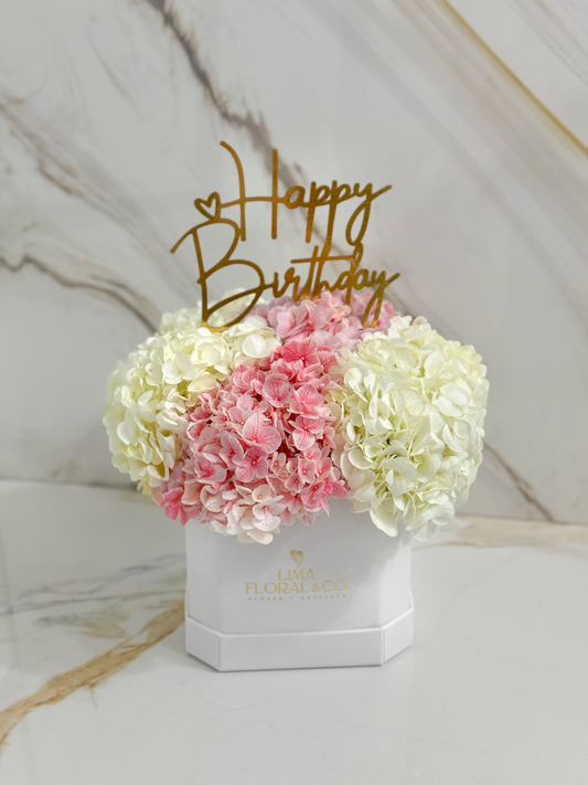 Box Birthday: Box de hortensias