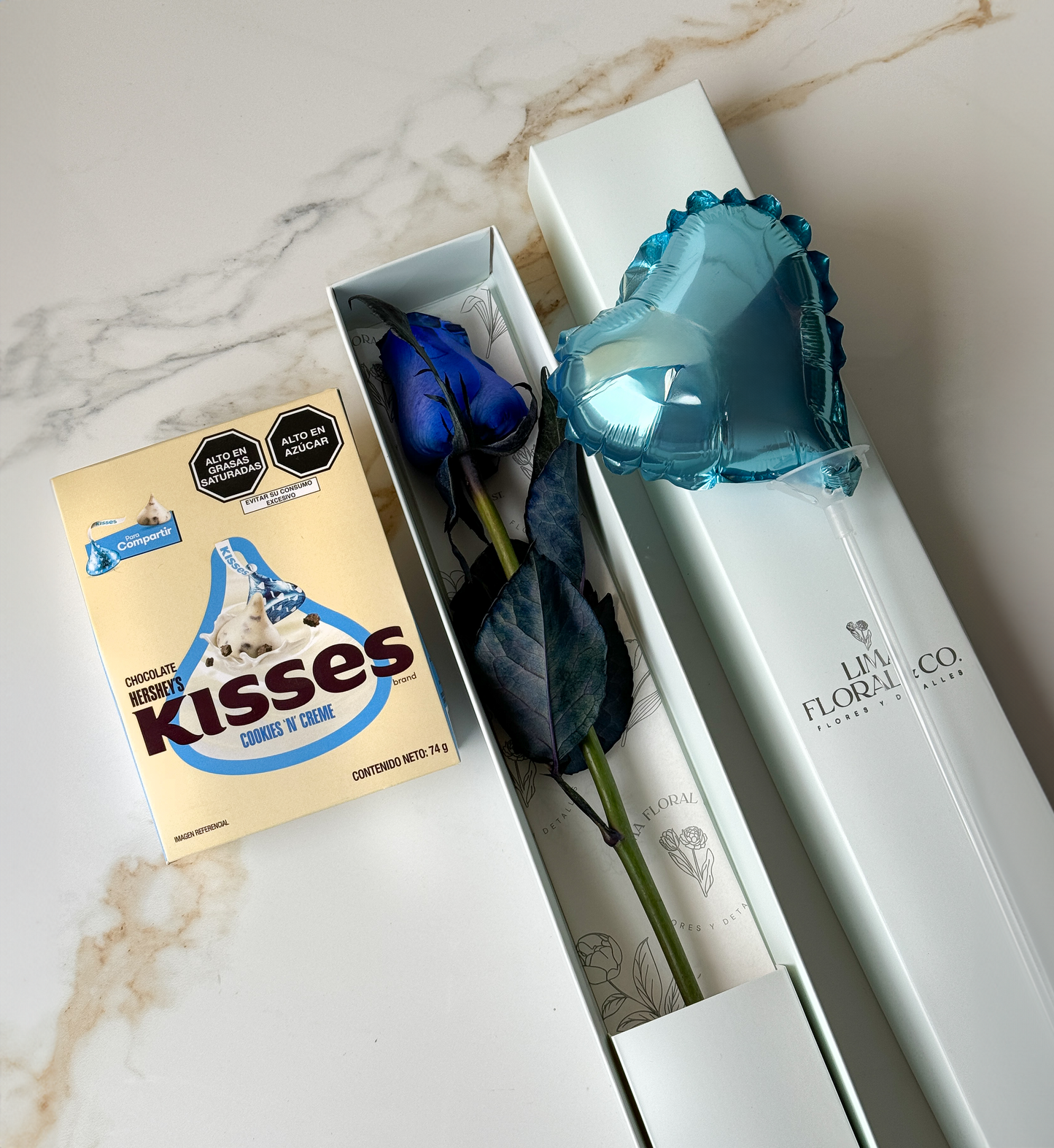 Caja 1 Rosa Azul + Chocolates