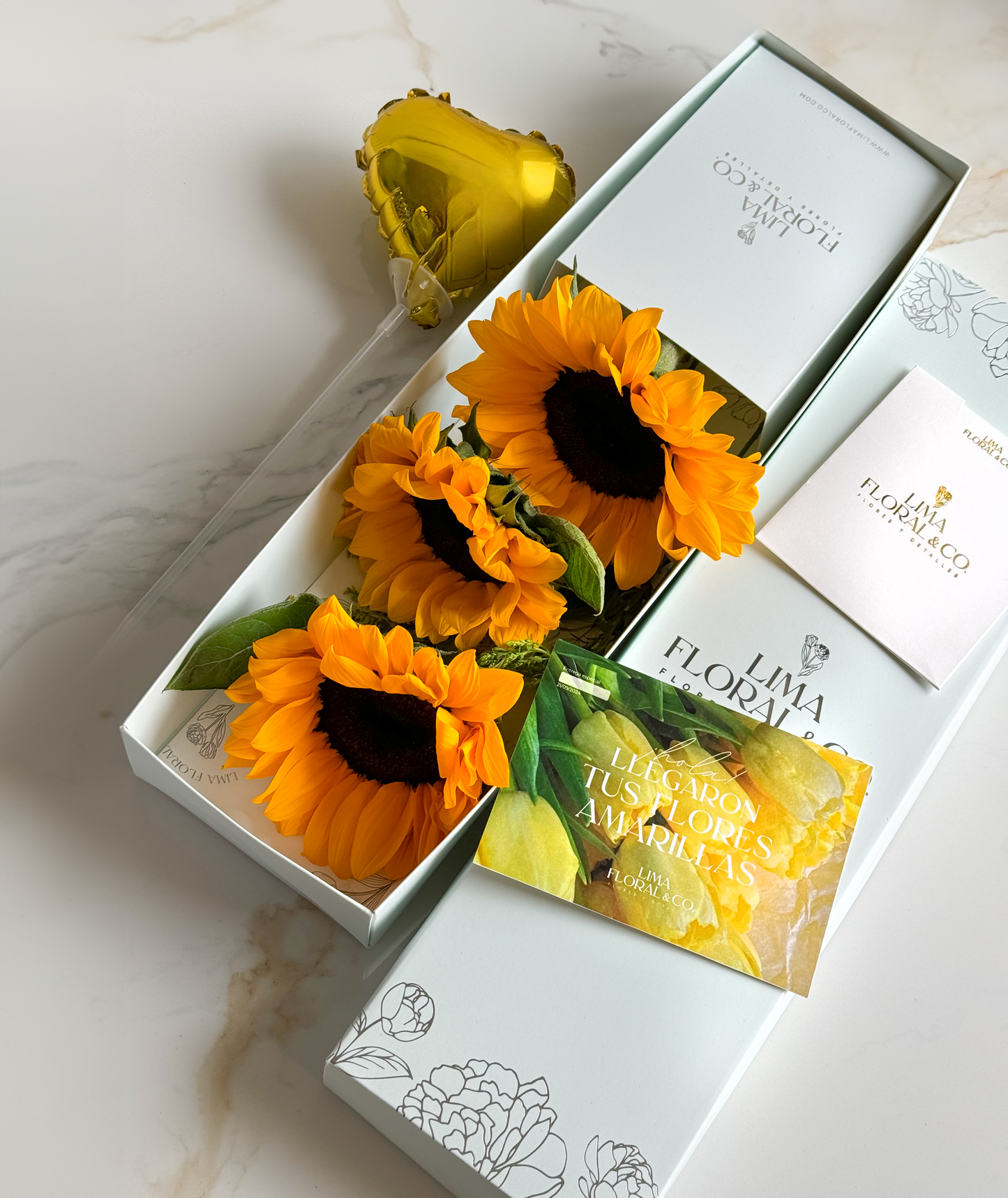 Caja 3 Girasoles - Flores Amarillas