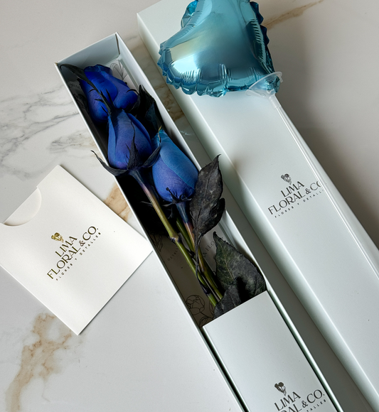 Caja 3 Rosas Azules