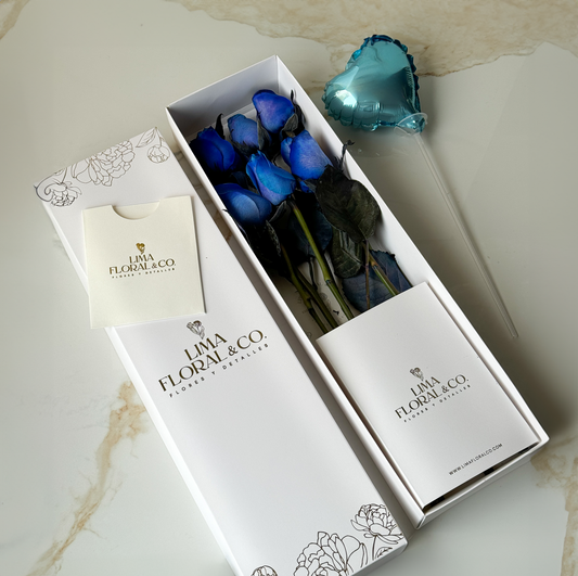 Caja 6 Rosas Azules