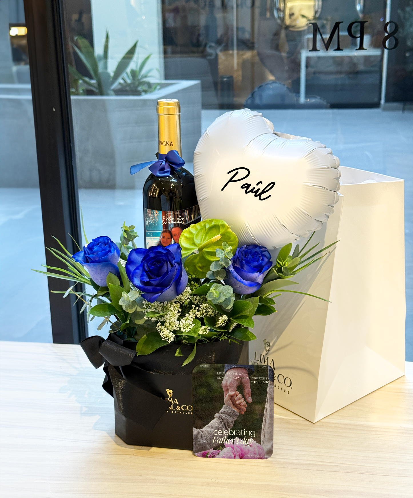 Rosas para papá y vino