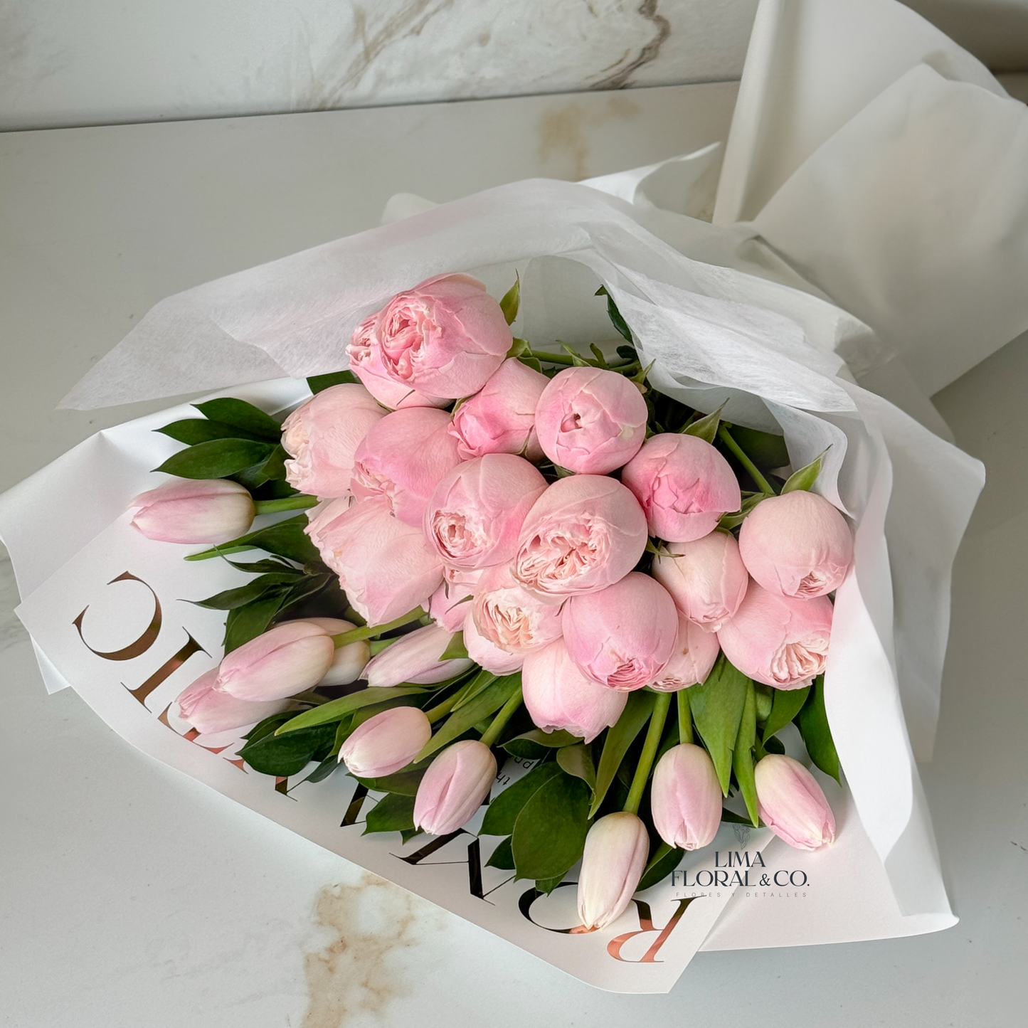 Ramo Claudia : Rosas Inglesas & Tulipanes