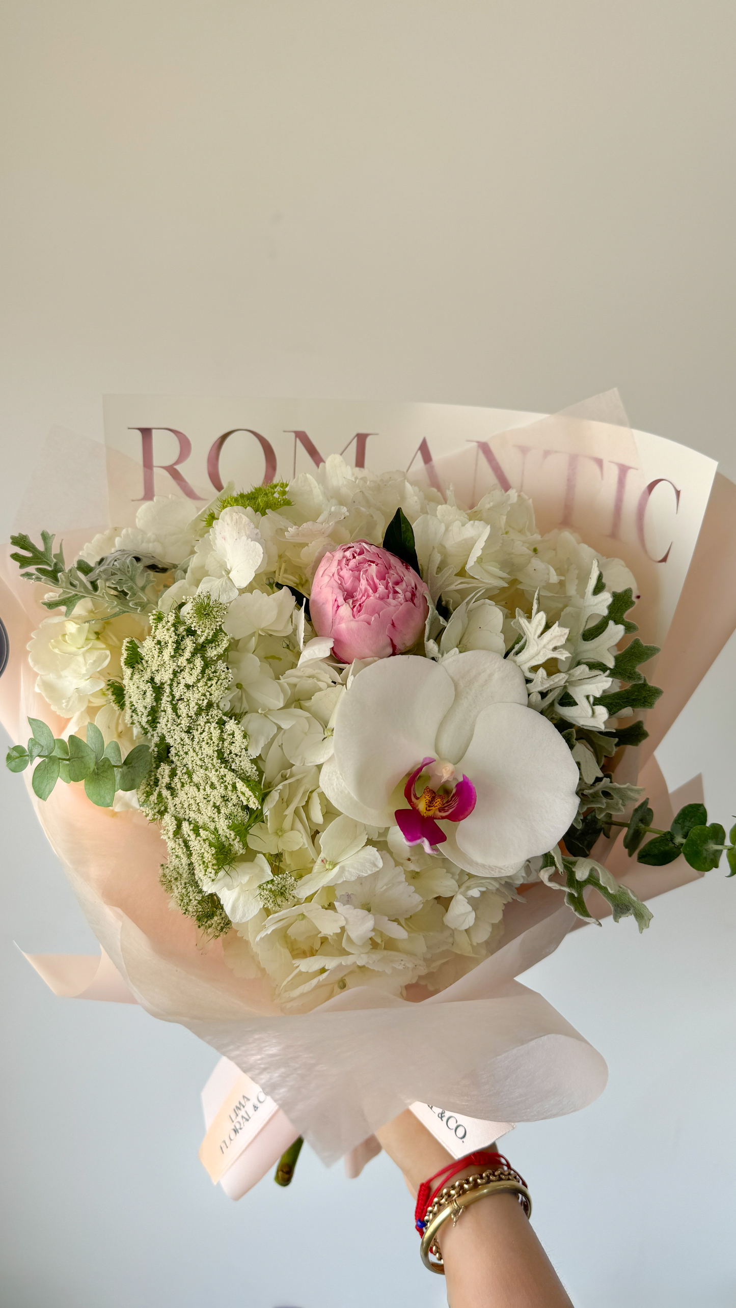 1 Peonia Rosada en Ramo