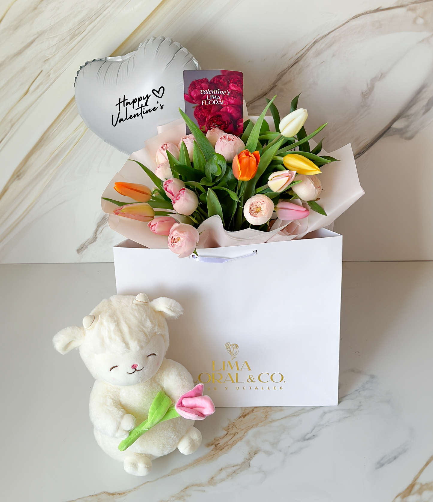 Ramo pretty tulipanes & rosas inglesas - San Valentín