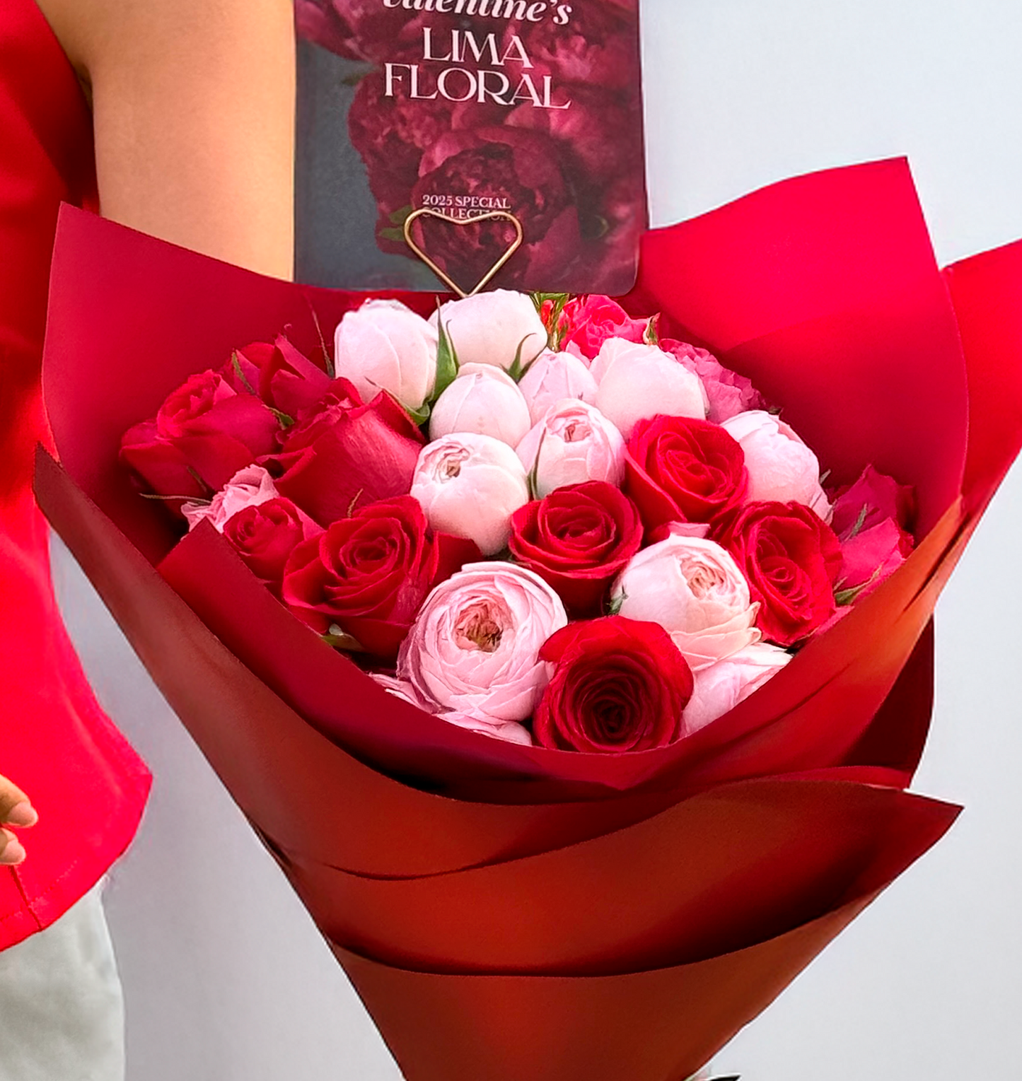 Rosas & mini peonias - San Valentín