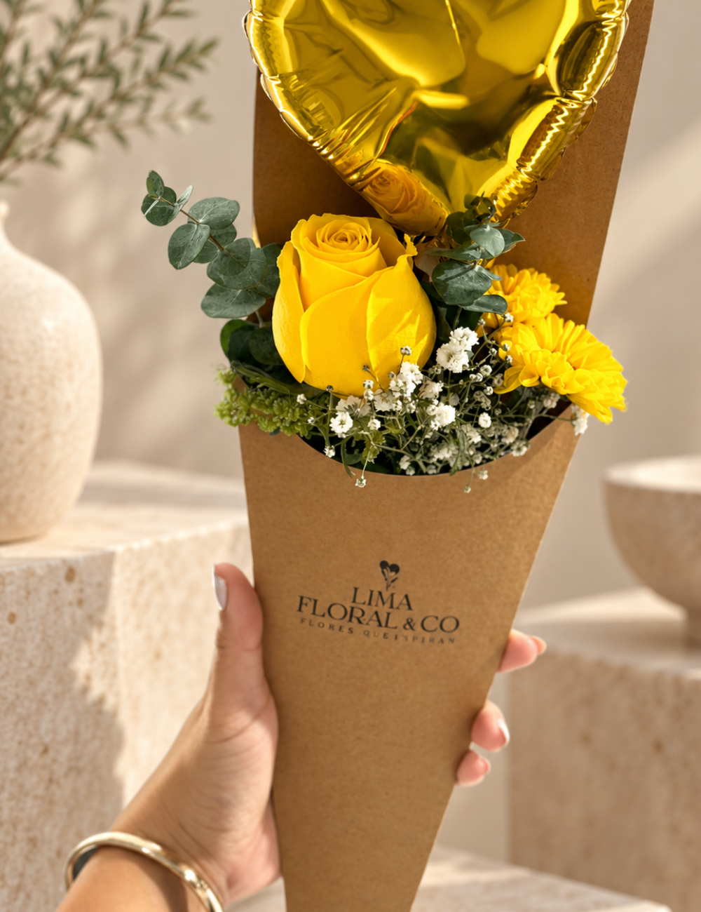 Cono Rosa Amarilla