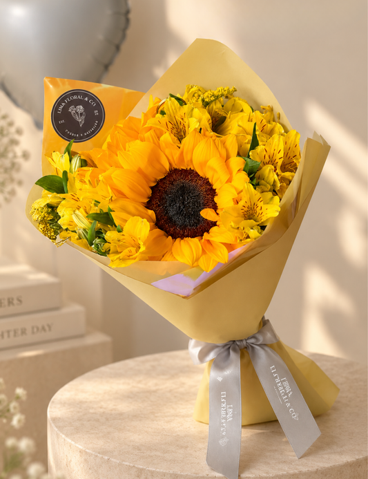 Ramo Sunny Girasoles y Astromelias - Flores Amarillas