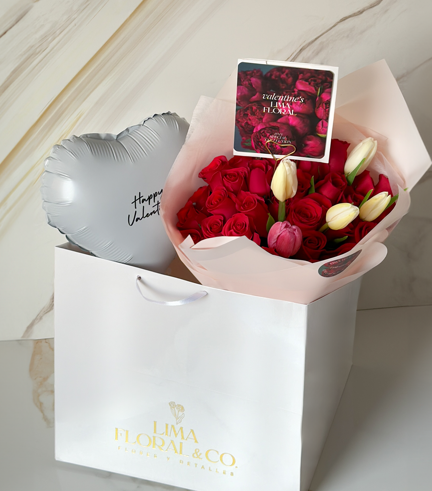 Ramo Julieta: rosas & tulipanes