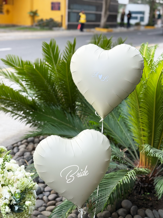 2 Globos con Helio Bride