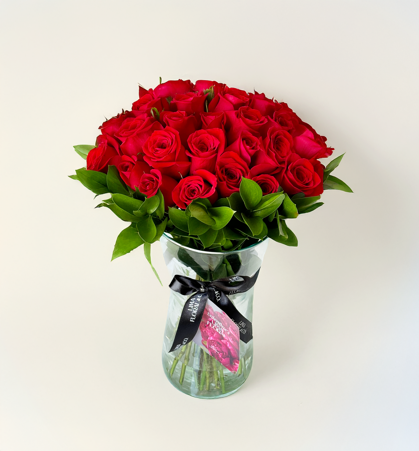 Jarrón 30 rosas - San Valentín