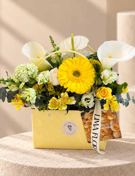 Cartera Floral - Flores Amarillas