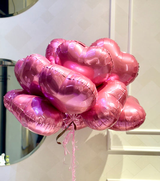 Bouquet de 10 Globos con helio rosado