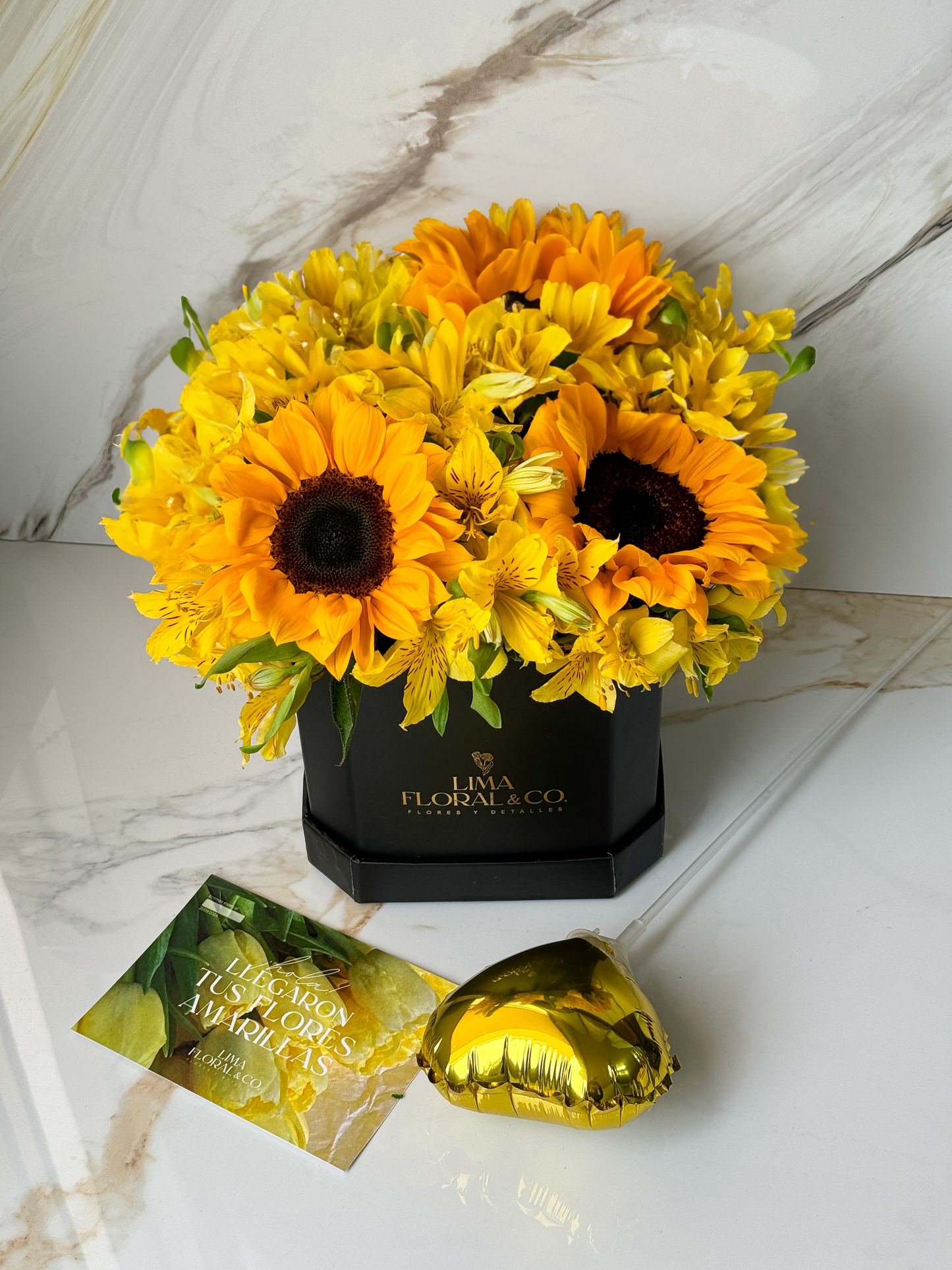 Box Astromelias y Girasoles - Flores Amarillas