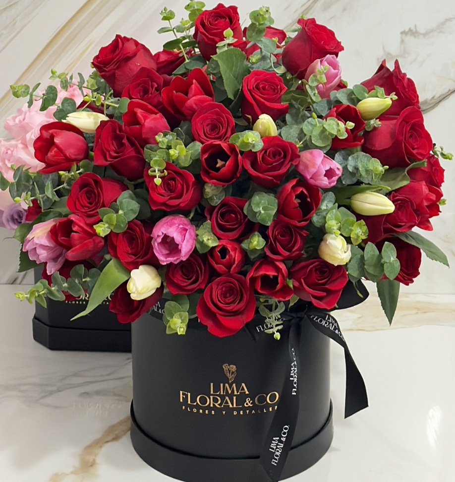 Box Gran Amor: Premium - Rosas y Tulipanes