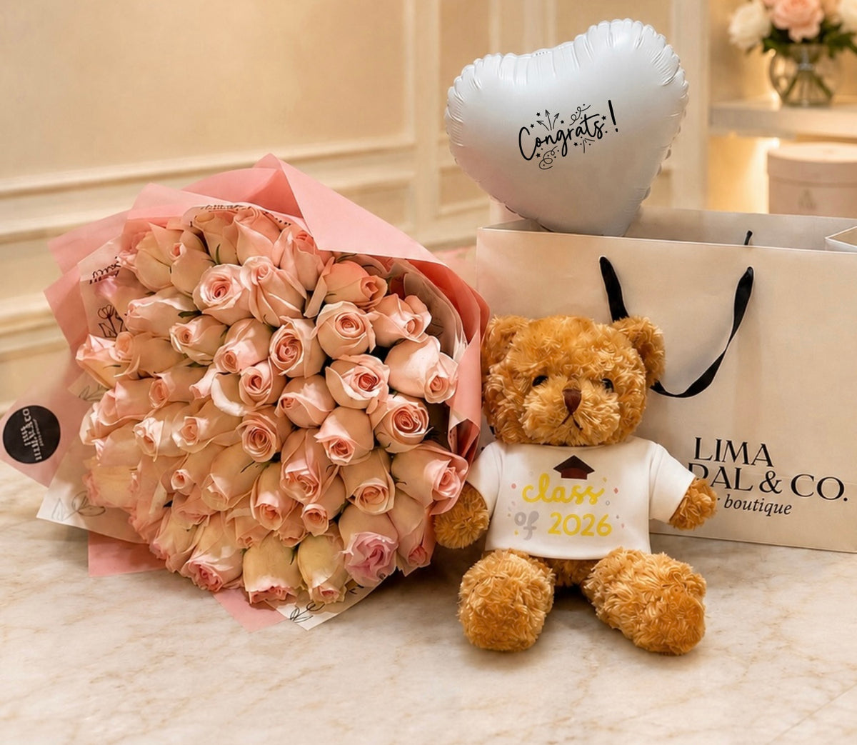 50 rosas y teddy