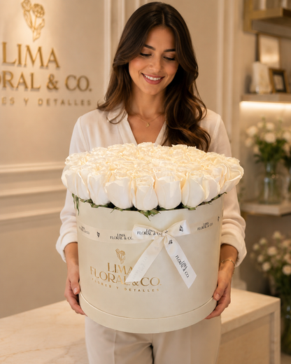 Box Extra Grande Rosas Blancas