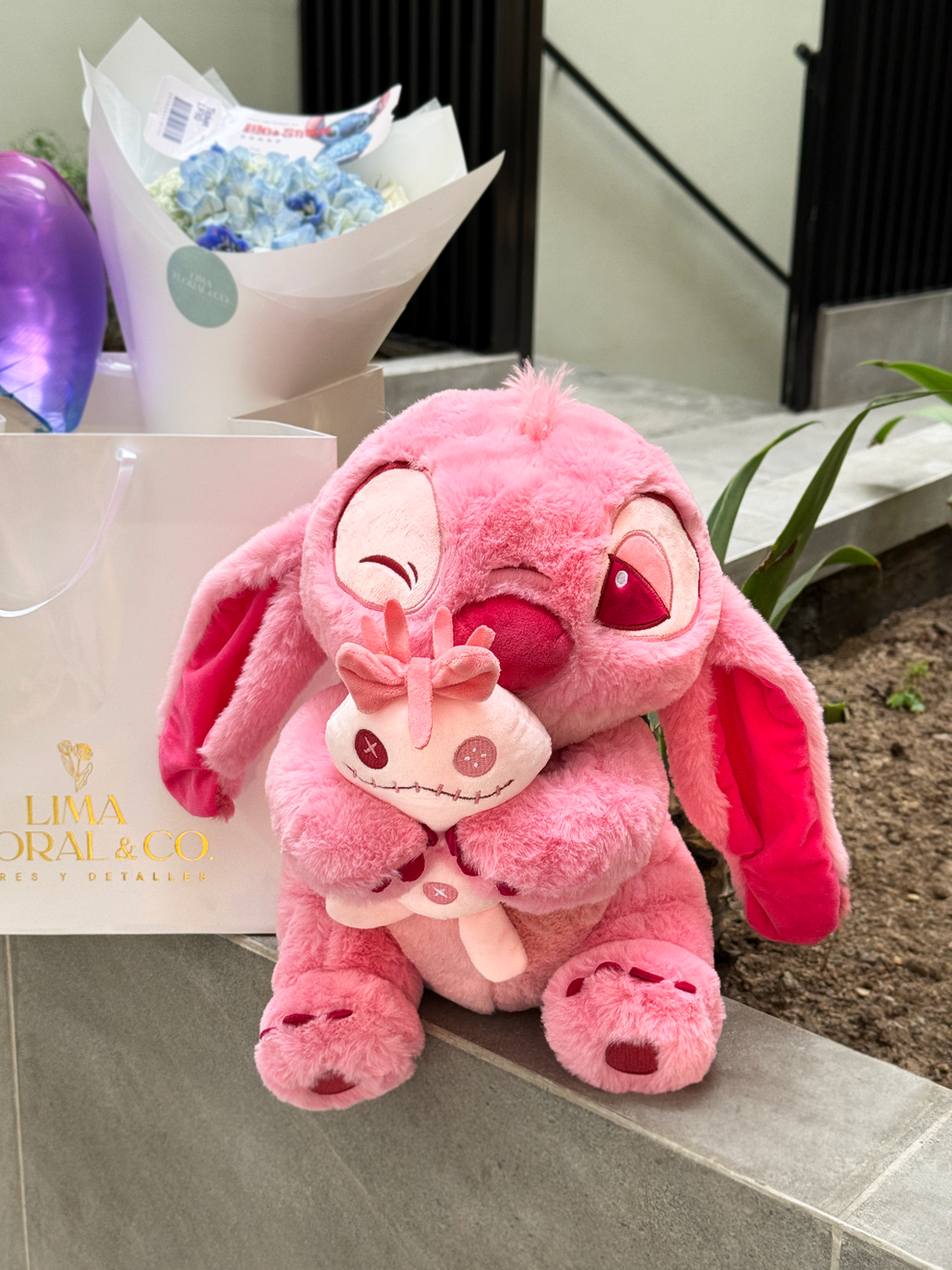 Stitch rosa peluche 42 cm - Ángela importado – Lima Floral & Co.