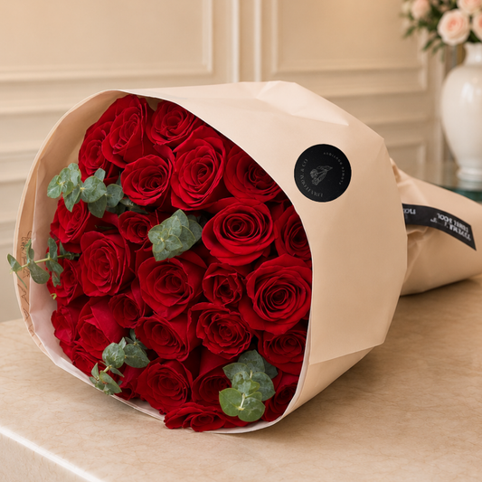 Classic red: ramo de rosas rojas