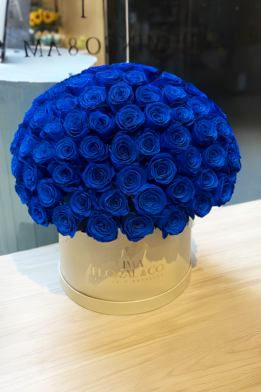 Luxury Box Azul: Rosas Azules
