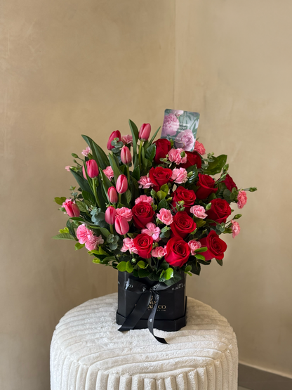 Box Tulip & Roses