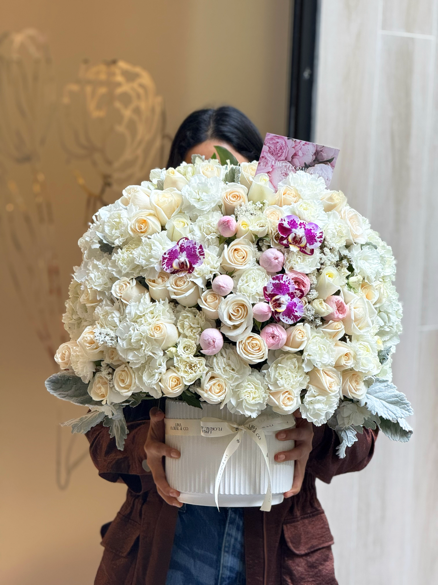 Cloud bloom - Arreglo en base de cerámica extra grande