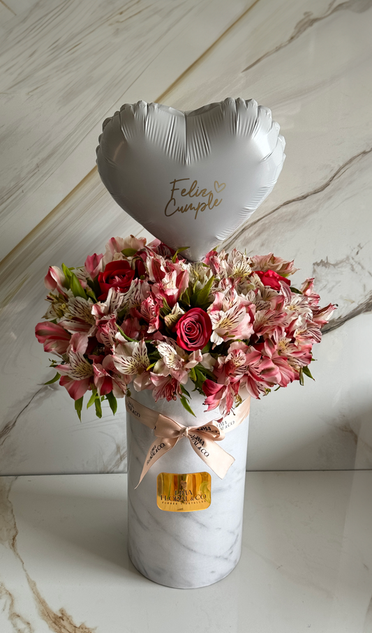 Box Fabiola: Astromelias & rosas