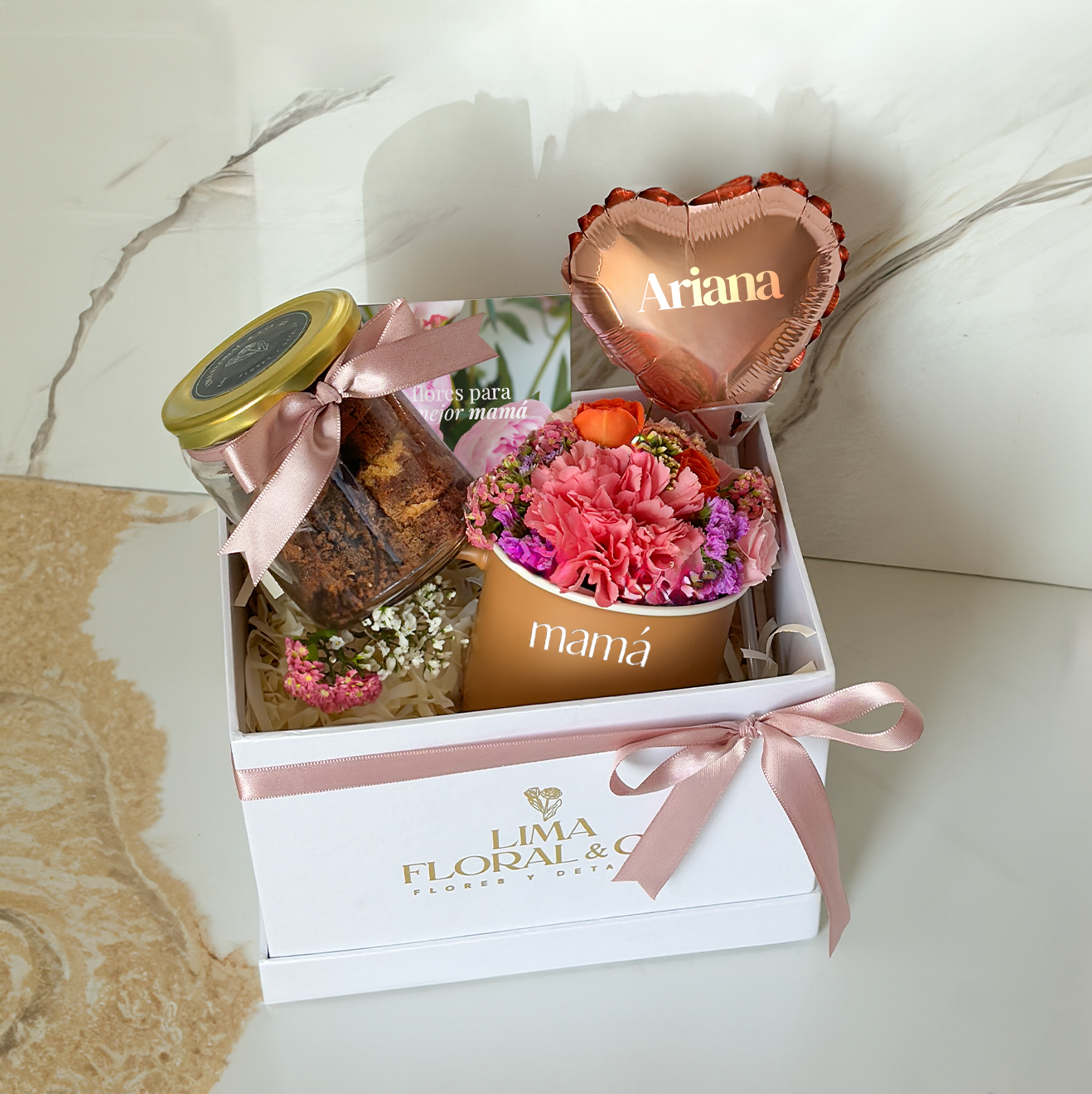 Mom Gift Box - brownies y flores