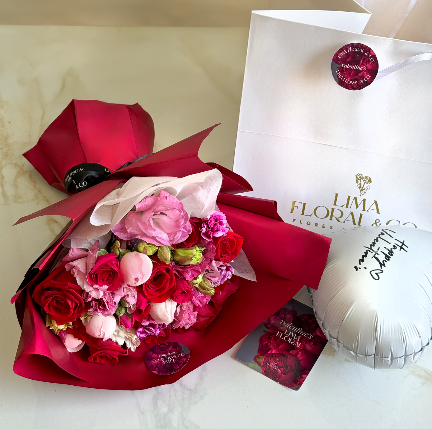 Mix love: ramo mini peonias/rosas inglesas